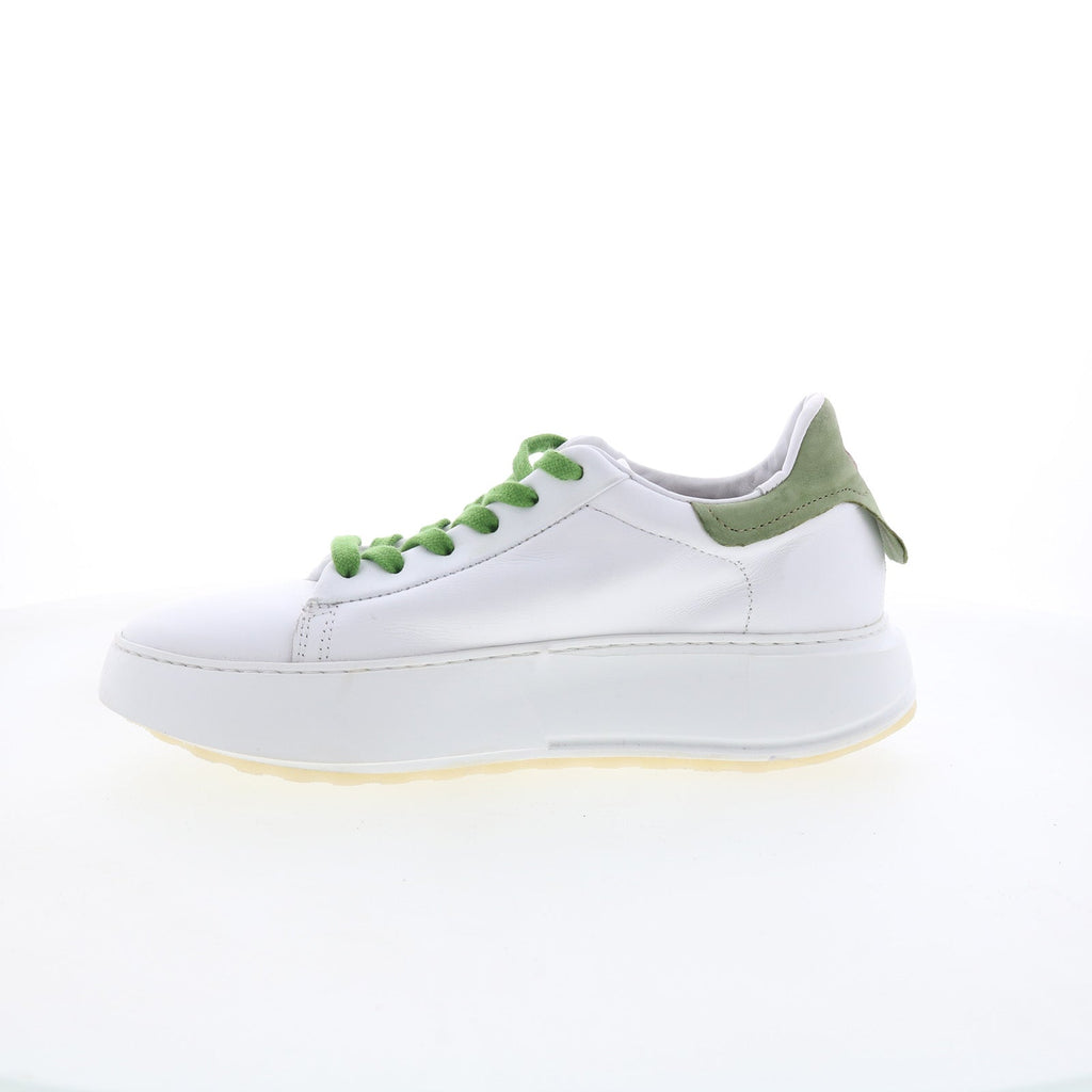 Hannie Womens White Leather Lace Up Lifestyle Sneakers Shoes