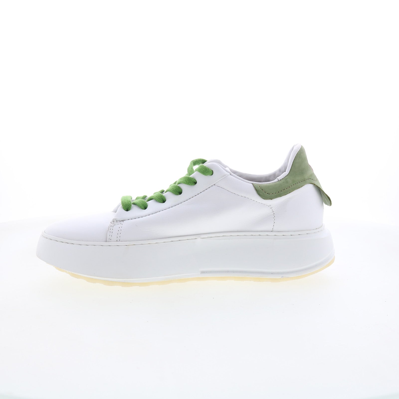 Hannie Womens White Leather Lace Up Lifestyle Sneakers Shoes