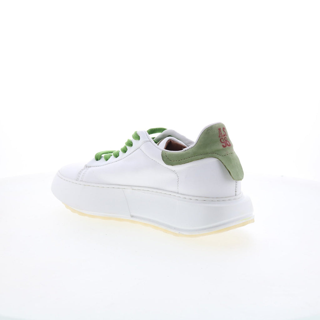 Hannie Womens White Leather Lace Up Lifestyle Sneakers Shoes