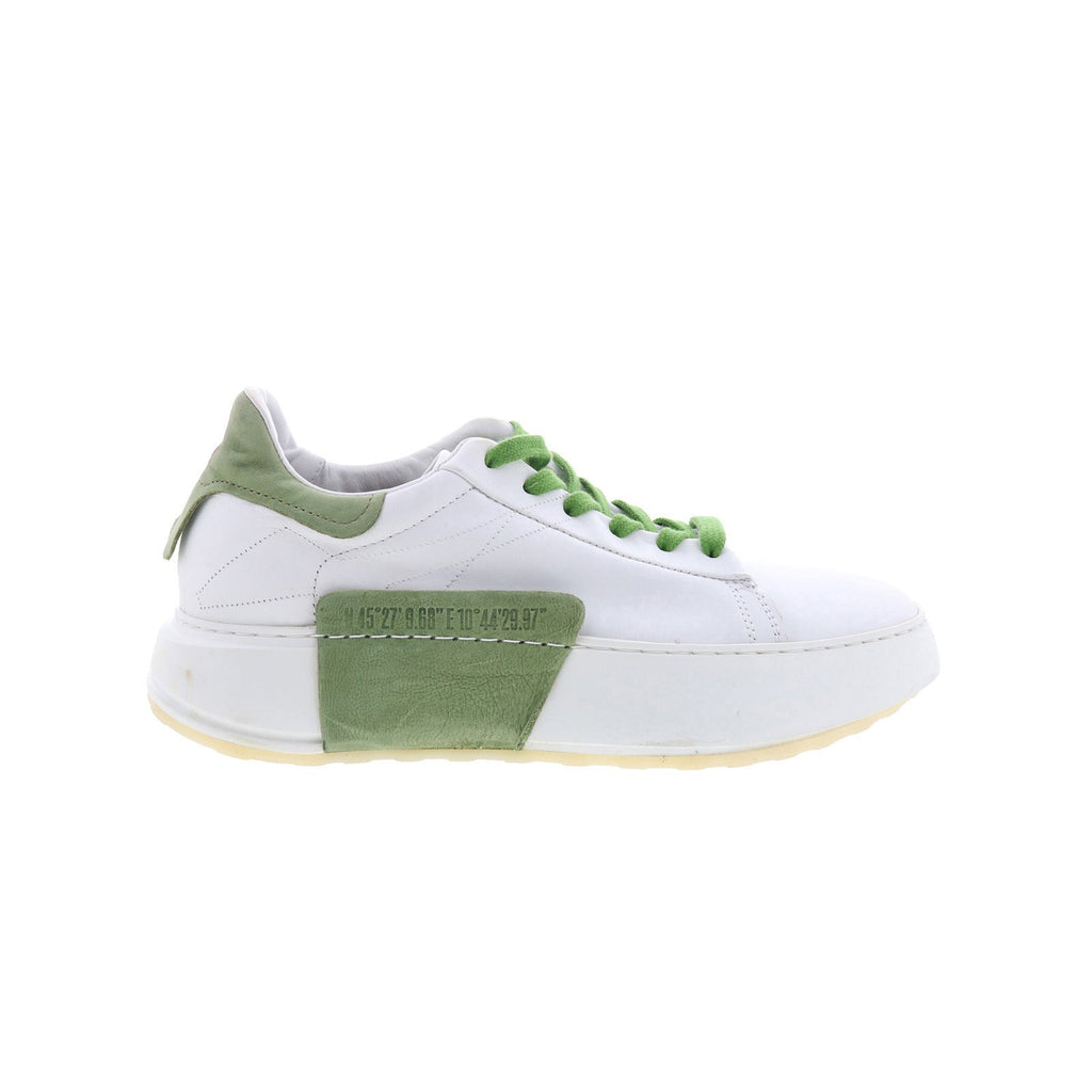 Hannie Womens White Leather Lace Up Lifestyle Sneakers Shoes