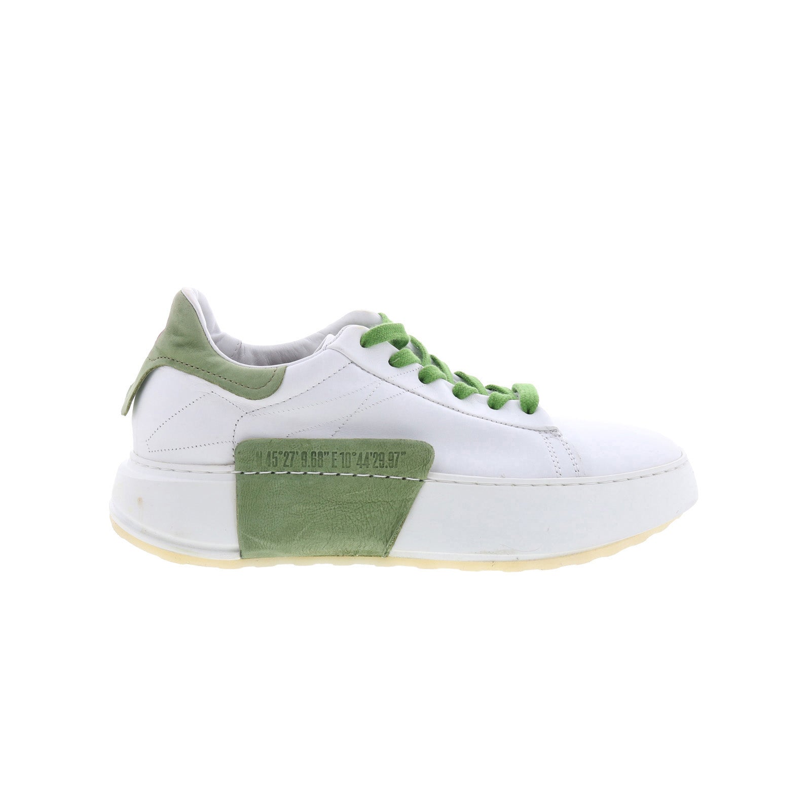 Hannie Womens White Leather Lace Up Lifestyle Sneakers Shoes