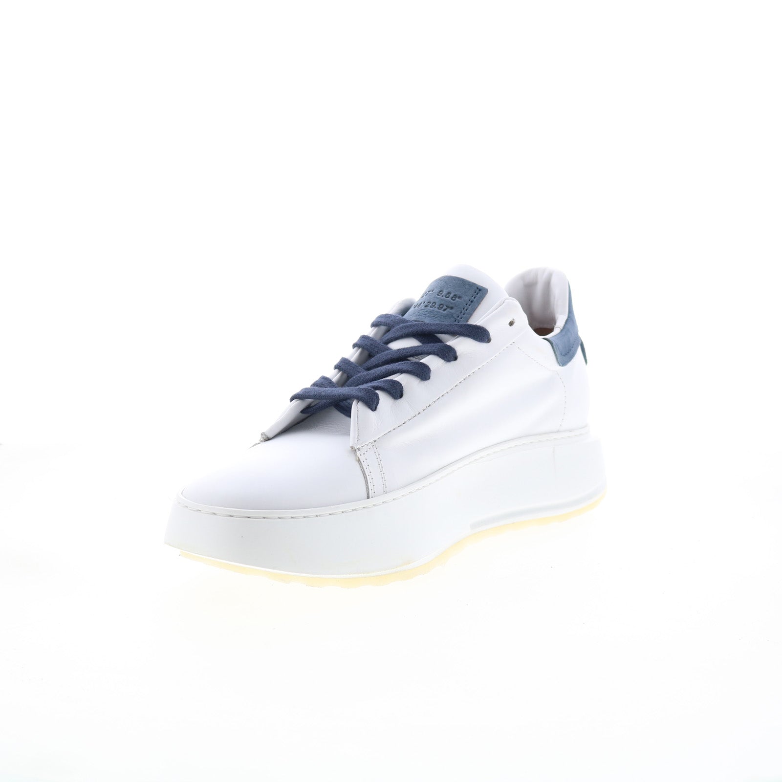 Hannie Womens White Leather Lace Up Lifestyle Sneakers Shoes