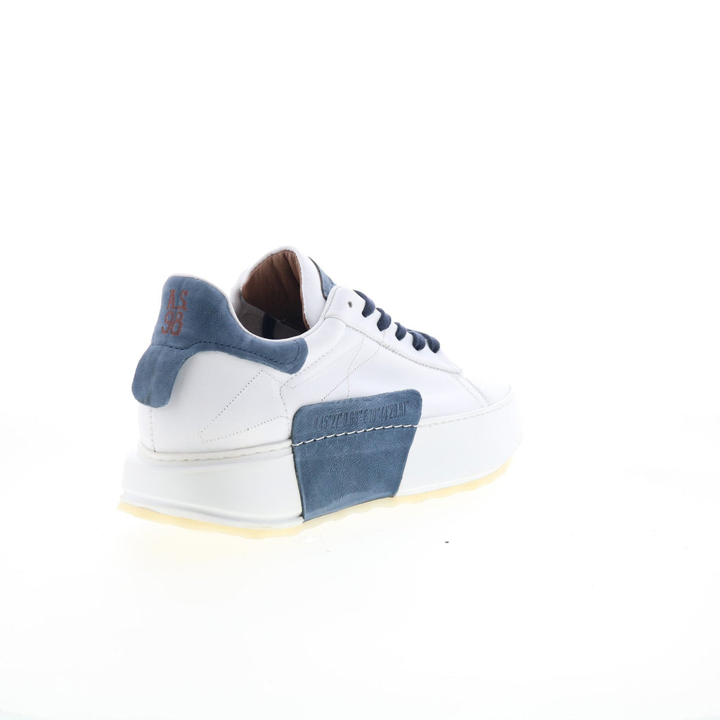 Hannie Womens White Leather Lace Up Lifestyle Sneakers Shoes