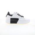 Hannie Womens White Leather Lace Up Lifestyle Sneakers Shoes