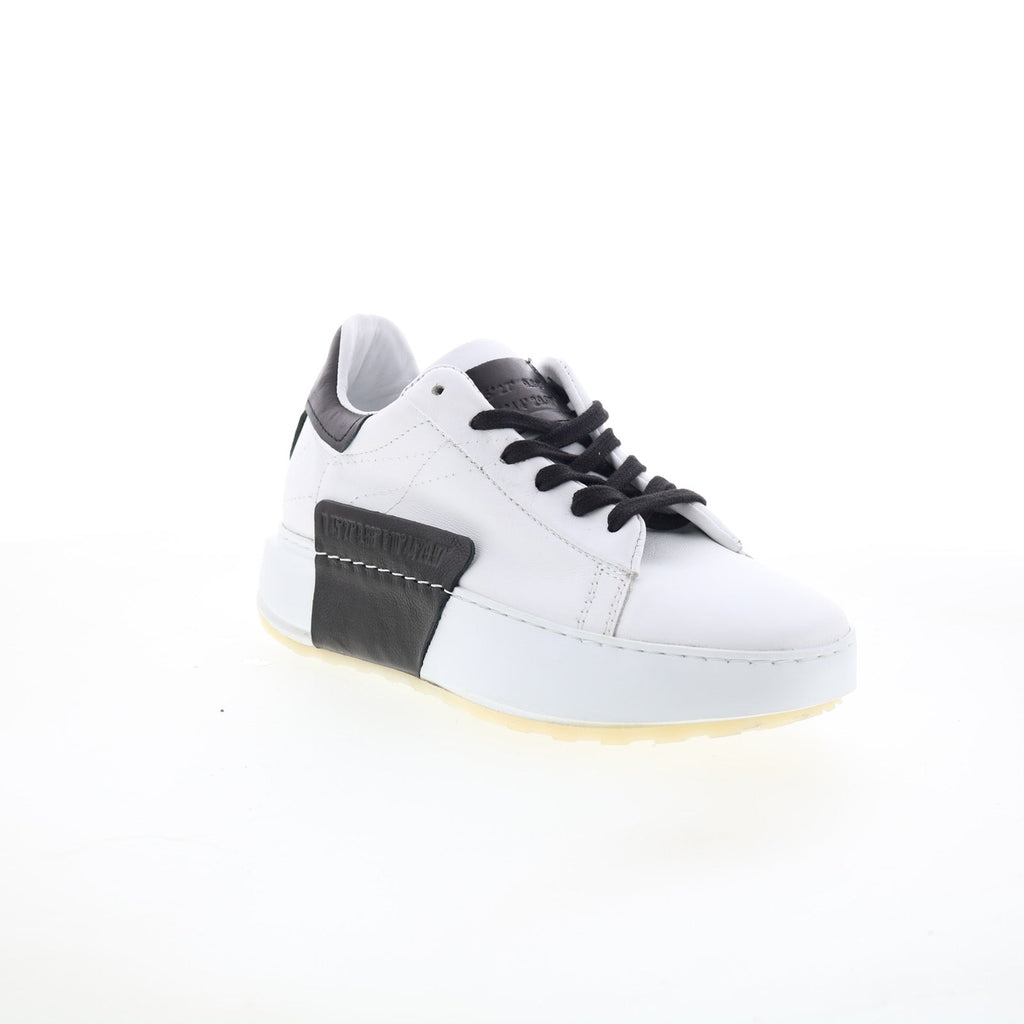Hannie Womens White Leather Lace Up Lifestyle Sneakers Shoes