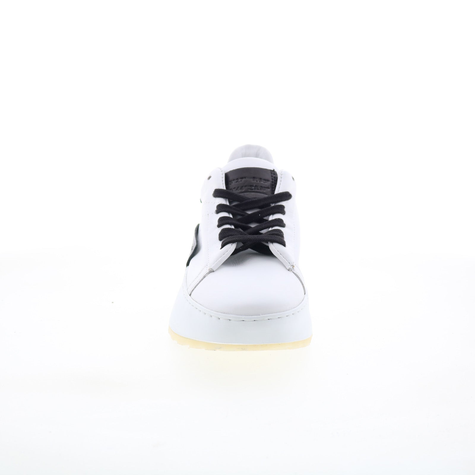Hannie Womens White Leather Lace Up Lifestyle Sneakers Shoes