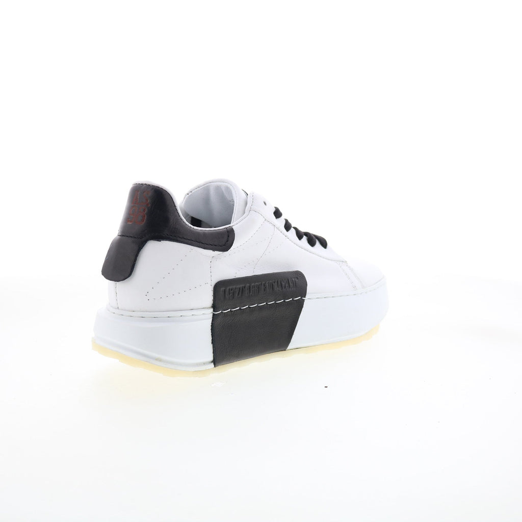 Hannie Womens White Leather Lace Up Lifestyle Sneakers Shoes