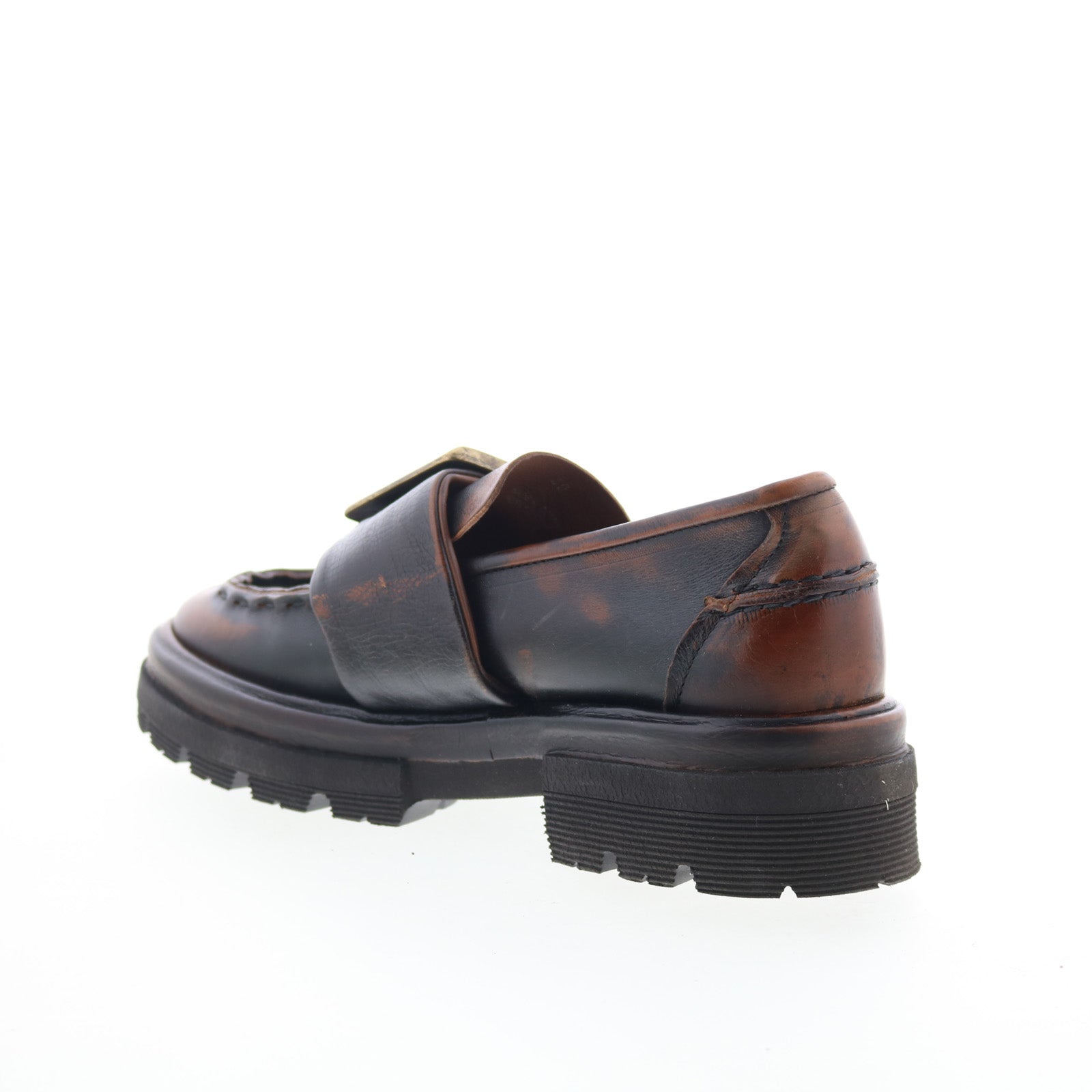 Heddy Womens Brown Leather Slip On Loafers & Slip Ons Casual Shoes