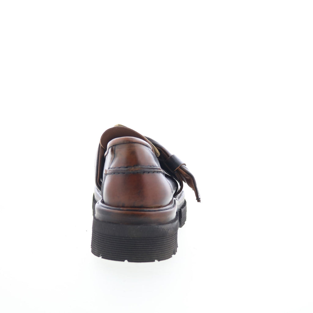 Heddy Womens Brown Leather Slip On Loafers & Slip Ons Casual Shoes