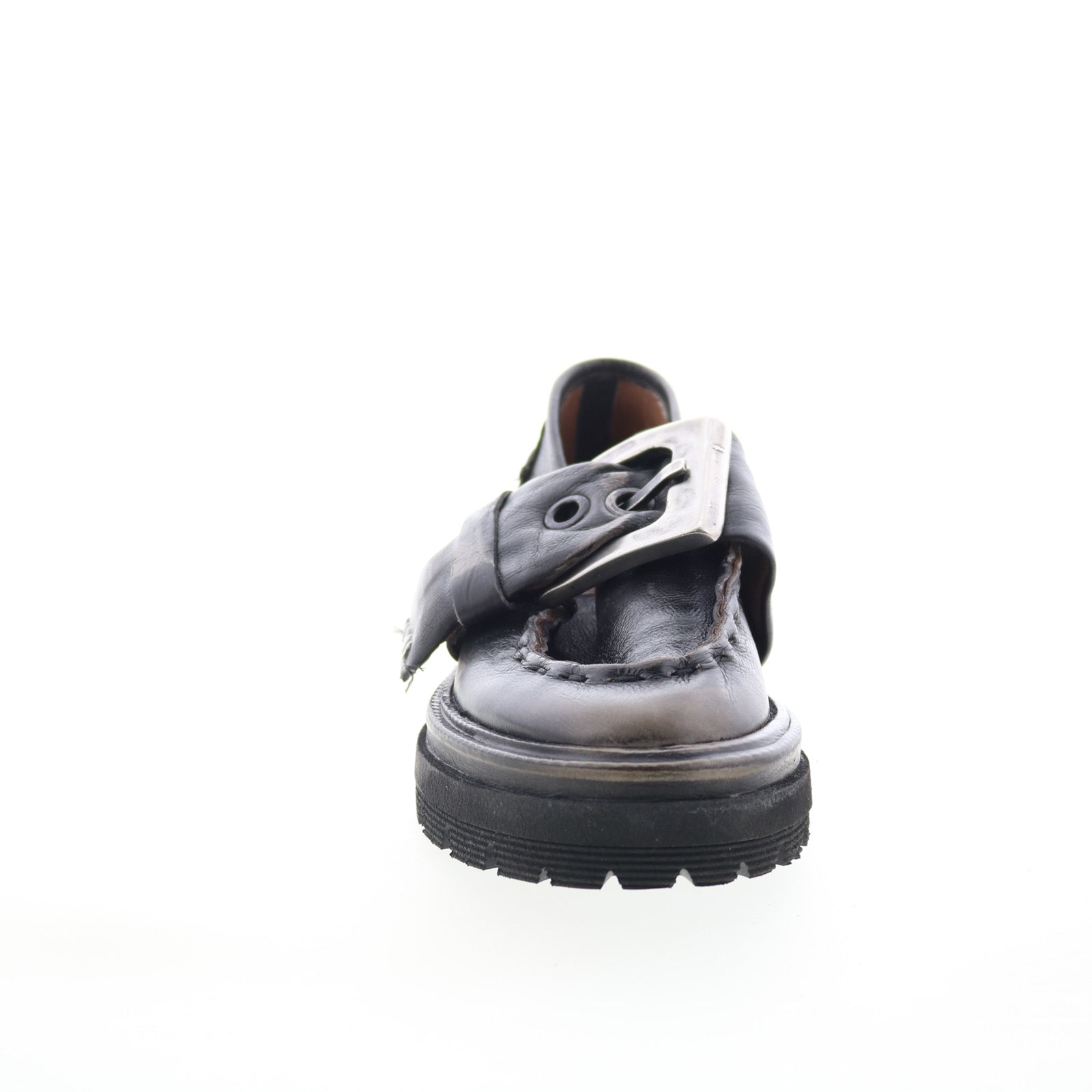 Heddy Womens Black Leather Slip On Loafers & Slip Ons Casual Shoes