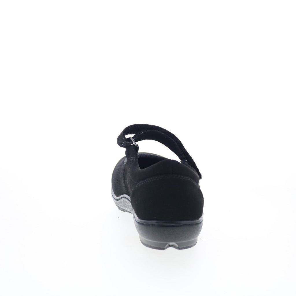 Aetrex Berries Helen Stretch MJ E390W Womens Black Wide Mary Jane Flats Shoes