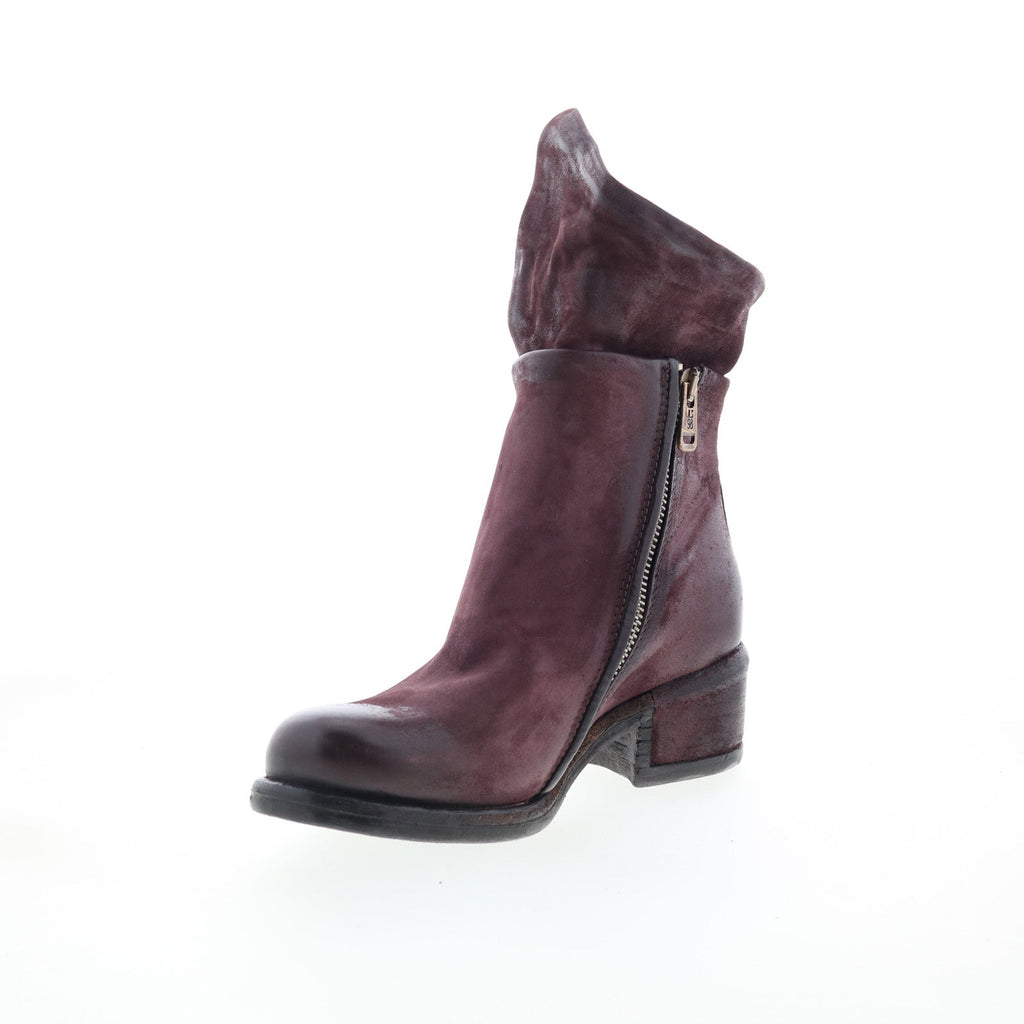 Ibsen Womens Burgundy Leather Zipper Casual Dress Boots