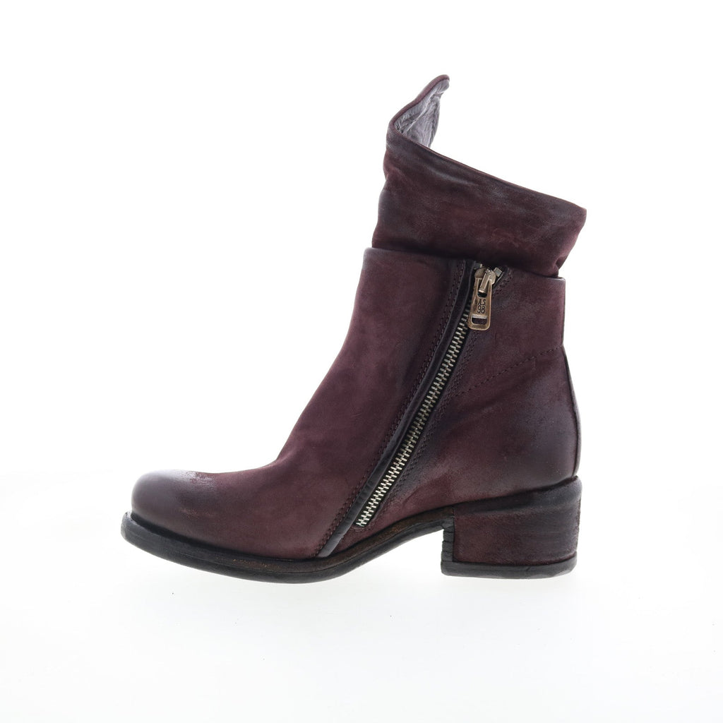 Ibsen Womens Burgundy Leather Zipper Casual Dress Boots