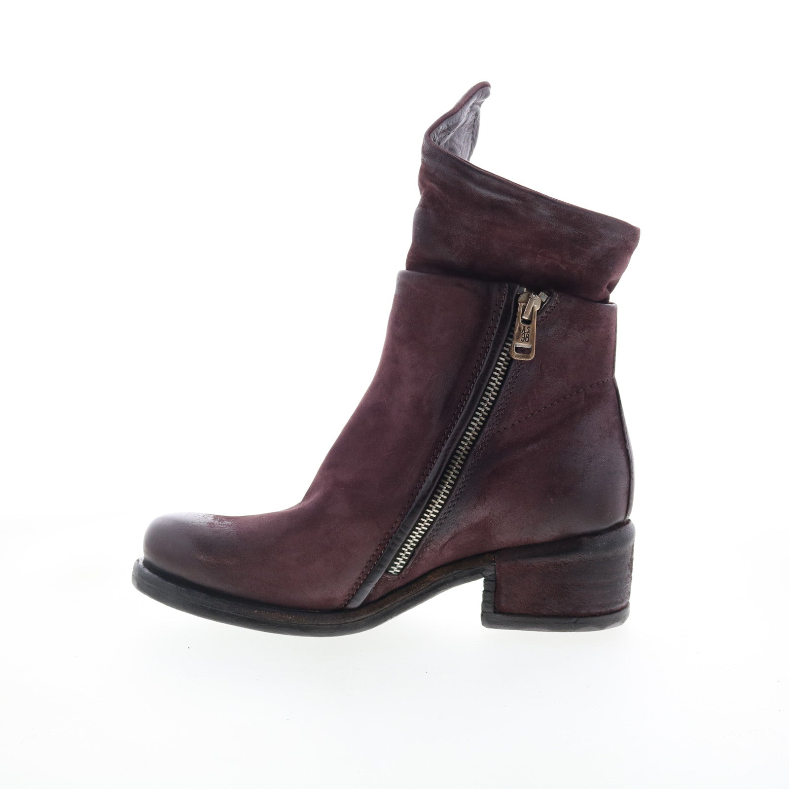 Ibsen Womens Burgundy Leather Zipper Casual Dress Boots