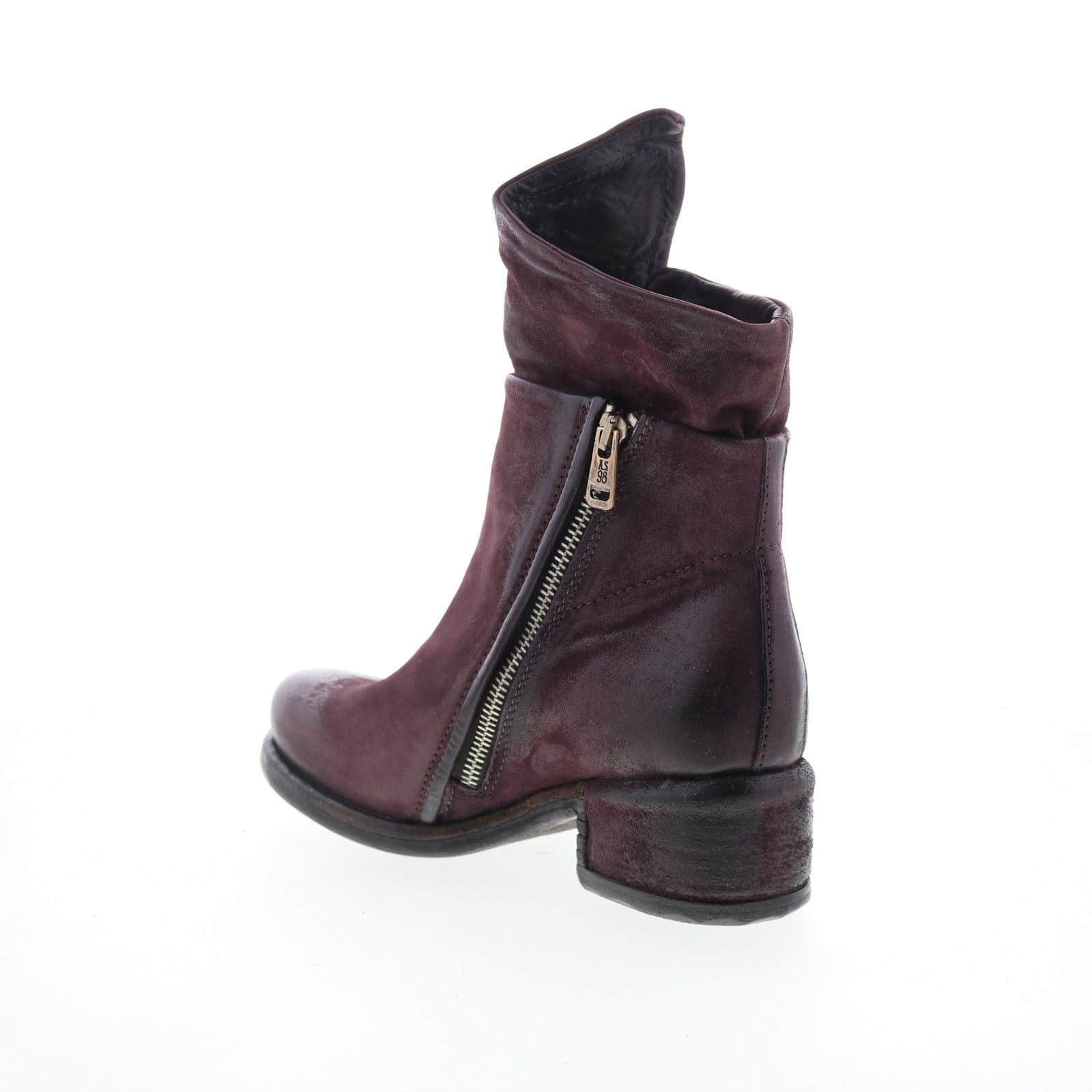 Ibsen Womens Burgundy Leather Zipper Casual Dress Boots
