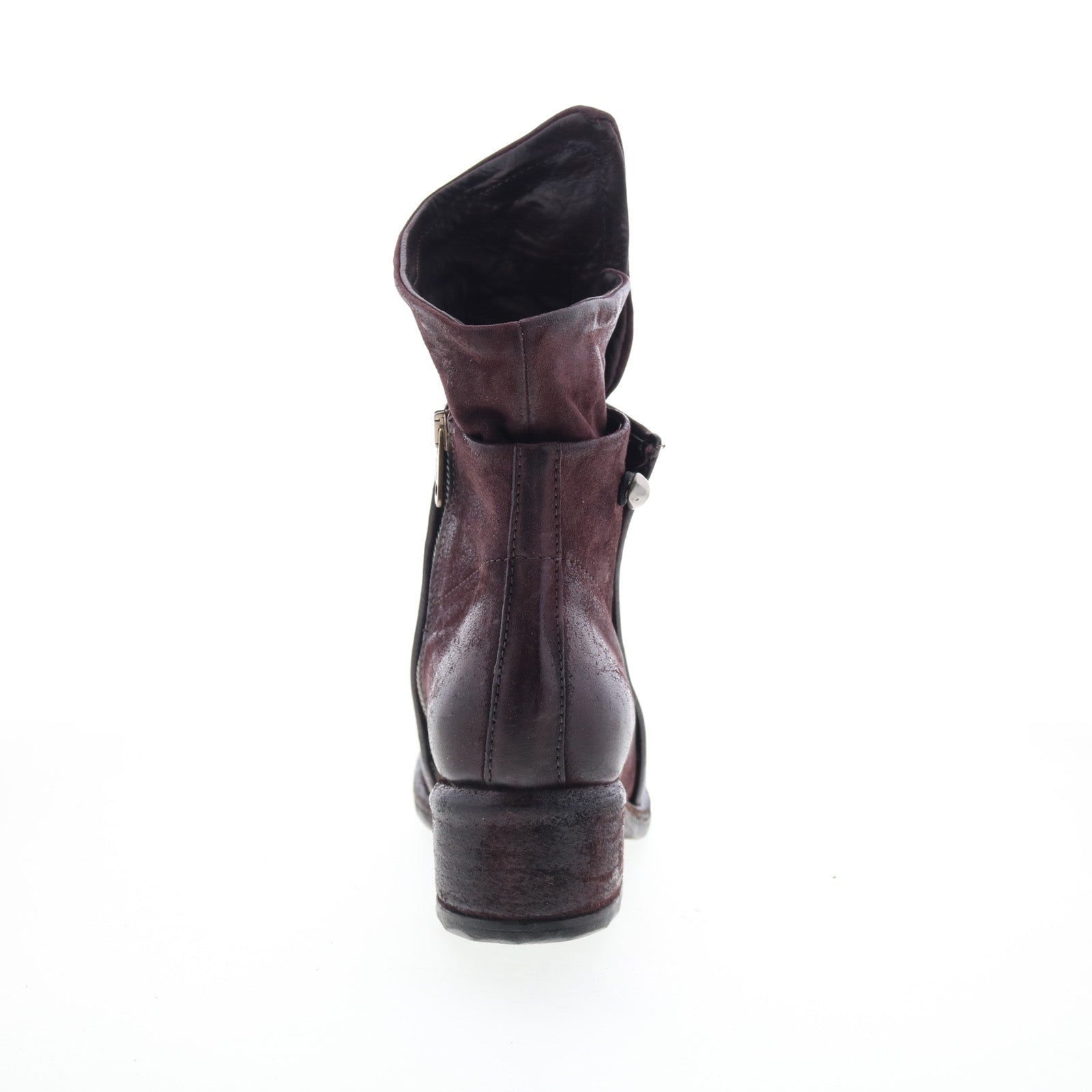 Ibsen Womens Burgundy Leather Zipper Casual Dress Boots