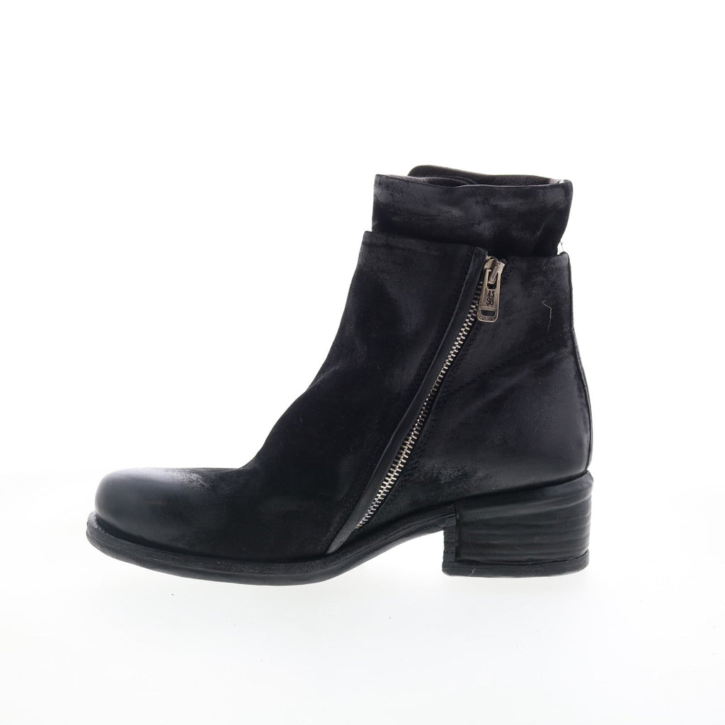 Ibsen Womens Black Leather Zipper Casual Dress Boots