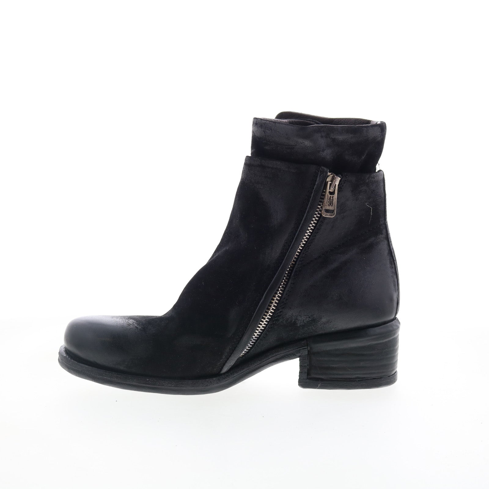 Ibsen Womens Black Leather Zipper Casual Dress Boots