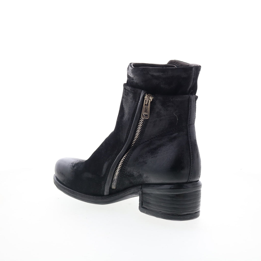 Ibsen Womens Black Leather Zipper Casual Dress Boots