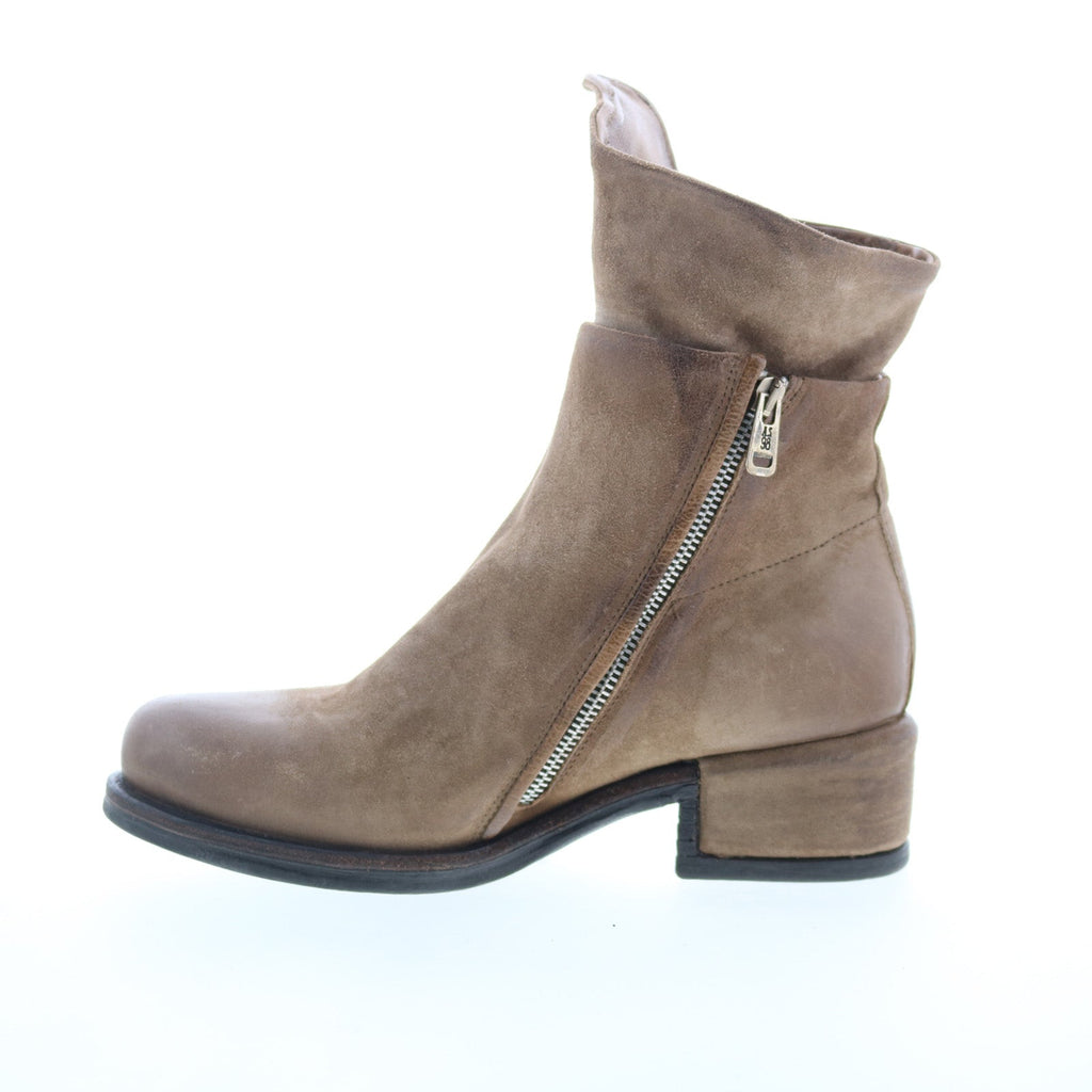 Ibsen Womens Brown Leather Zipper Ankle & Booties Boots