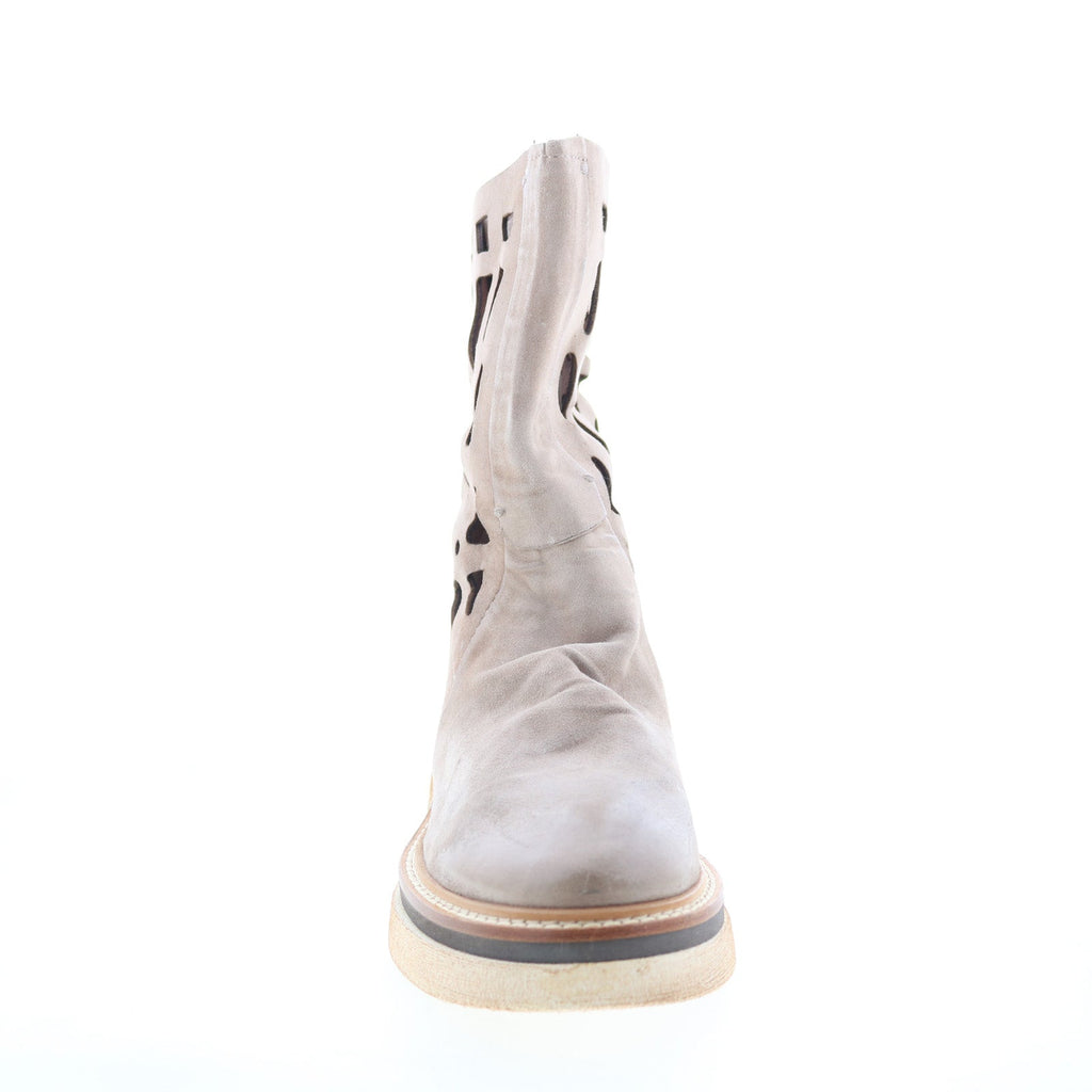 Idelco Womens Beige Leather Zipper Casual Dress Boots