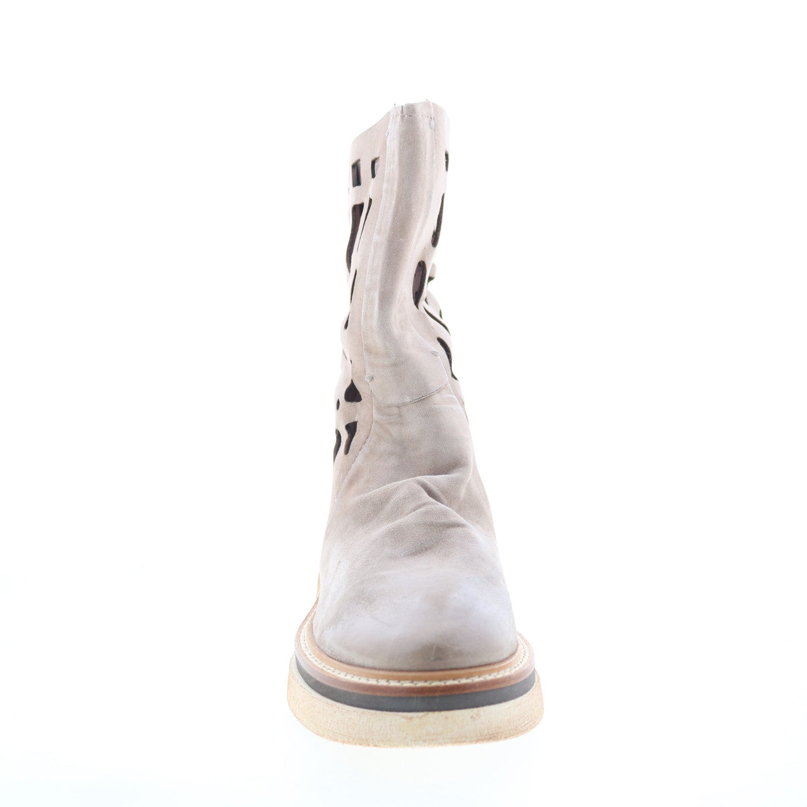 Idelco Womens Beige Leather Zipper Casual Dress Boots