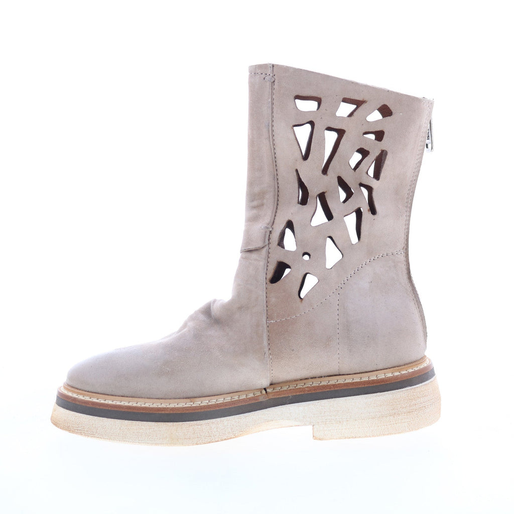 Idelco Womens Beige Leather Zipper Casual Dress Boots