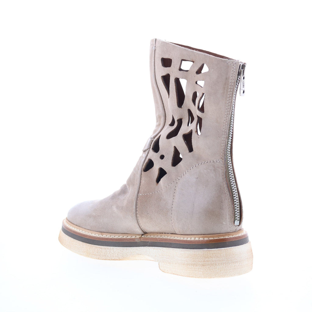 Idelco Womens Beige Leather Zipper Casual Dress Boots
