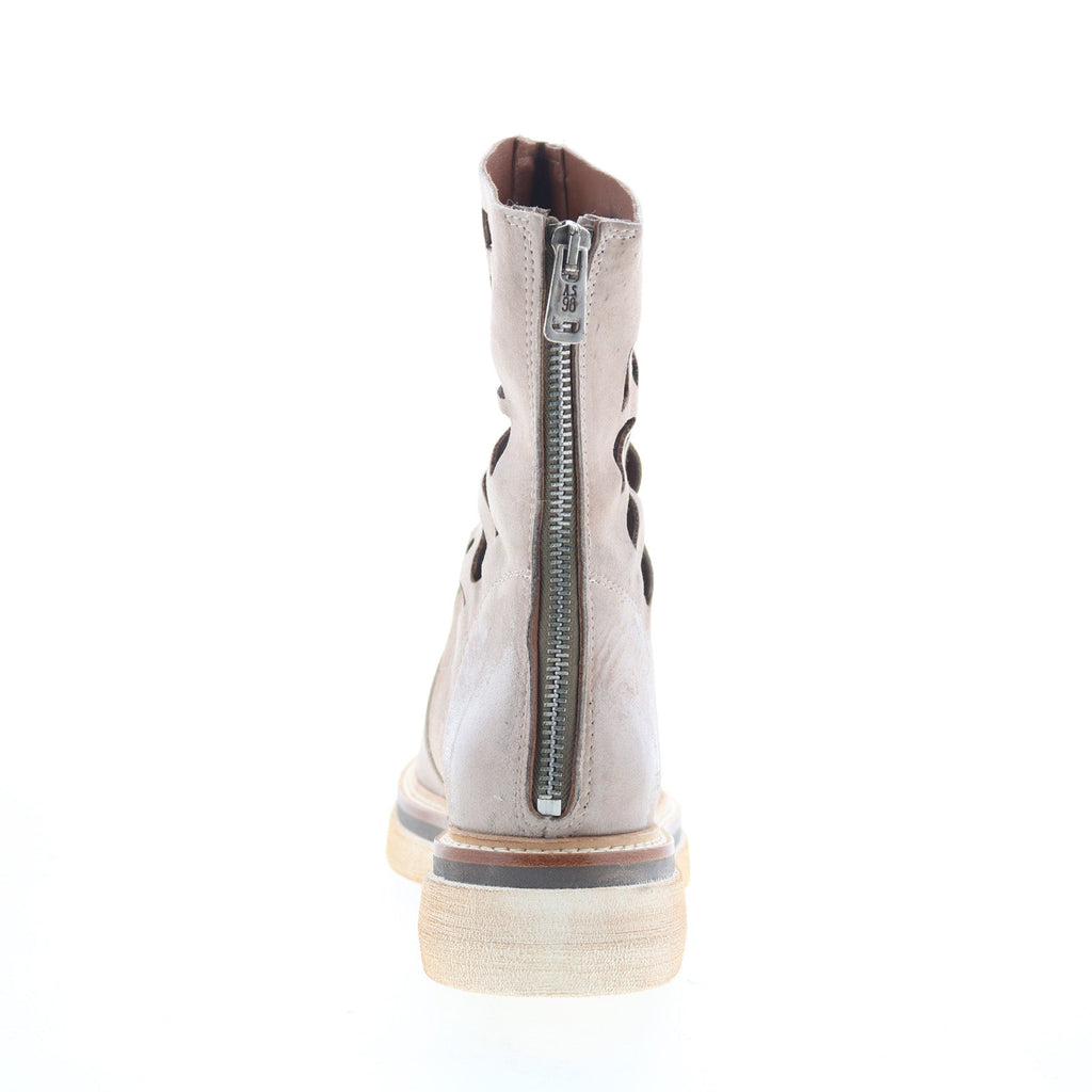 Idelco Womens Beige Leather Zipper Casual Dress Boots