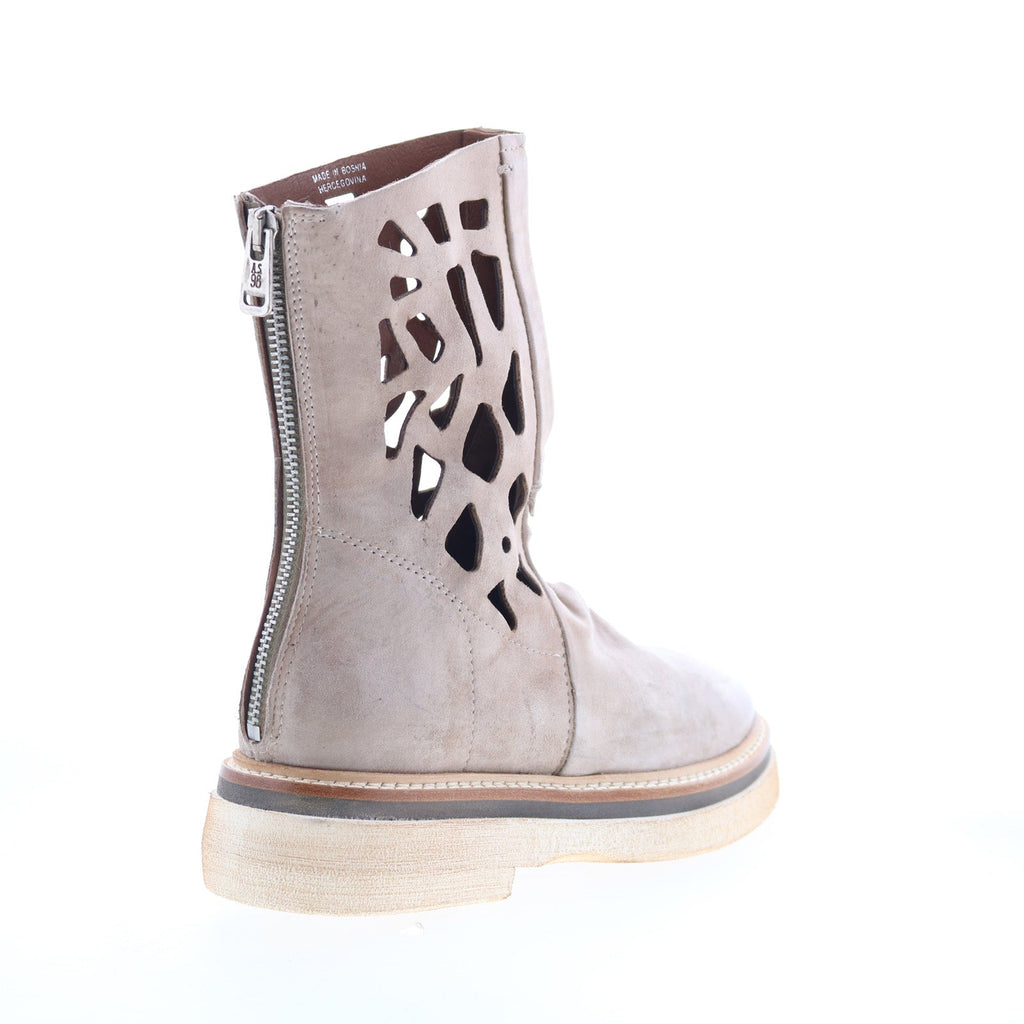 Idelco Womens Beige Leather Zipper Casual Dress Boots