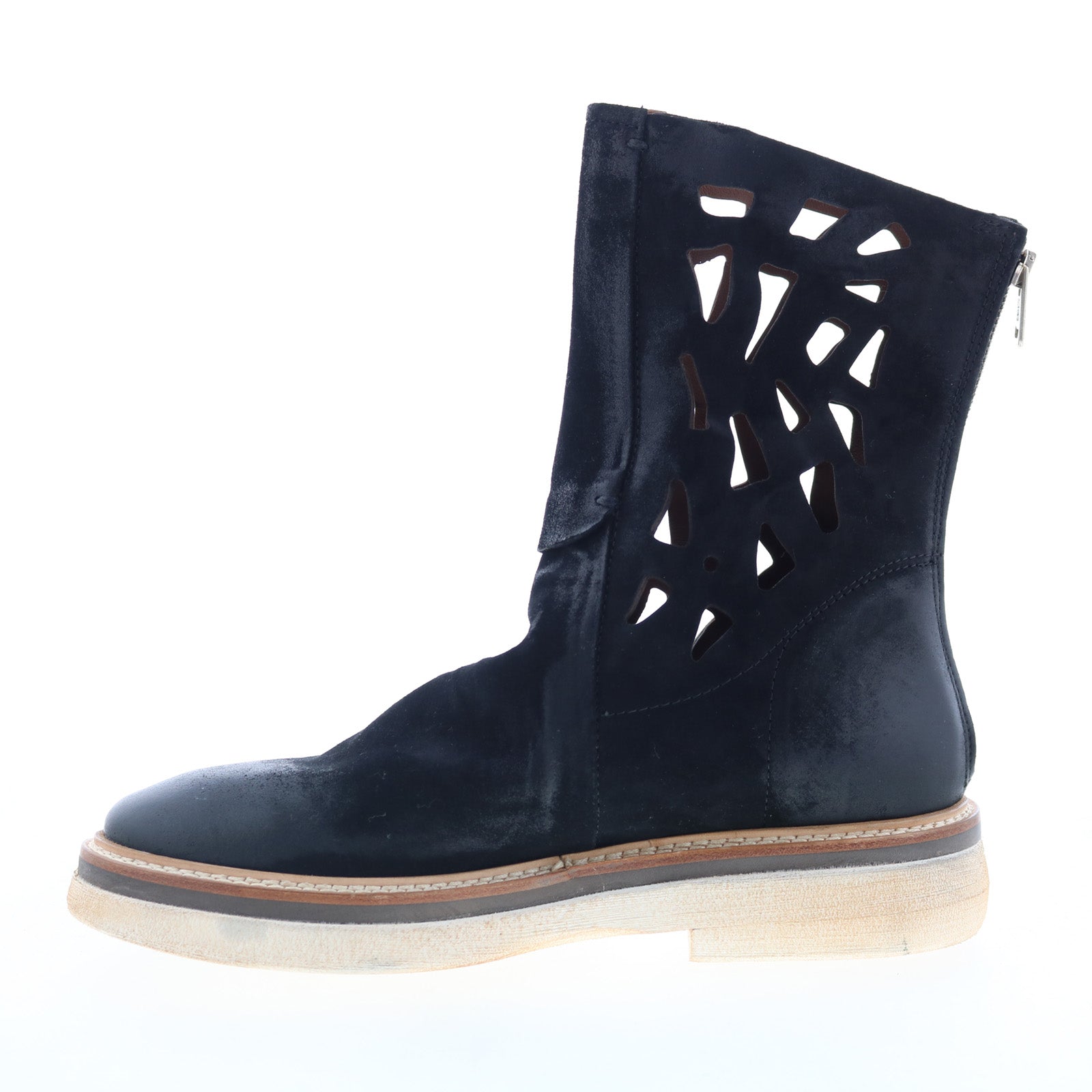 Idelco Womens Black Leather Zipper Casual Dress Boots