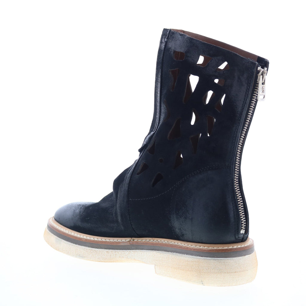 Idelco Womens Black Leather Zipper Casual Dress Boots