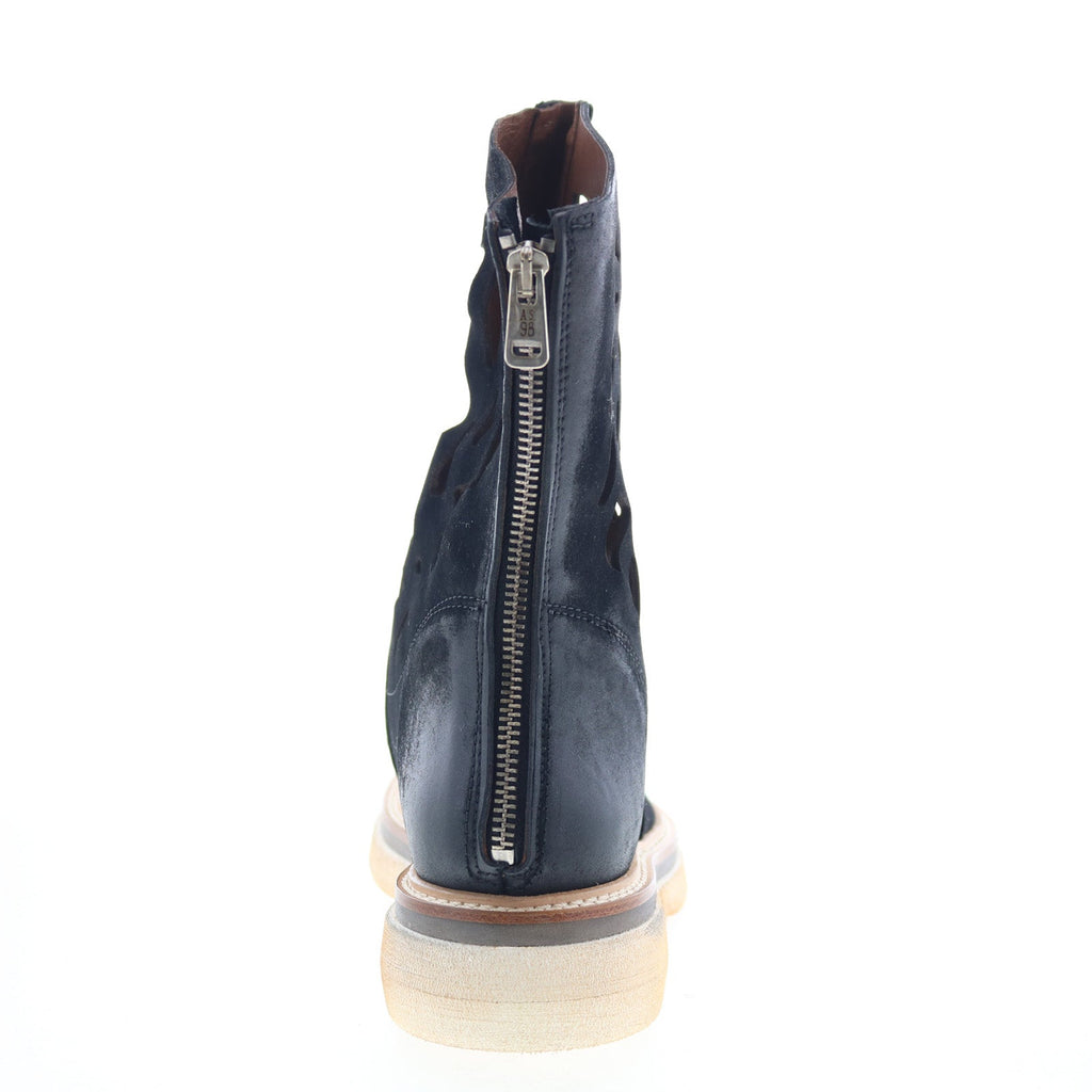 Idelco Womens Black Leather Zipper Casual Dress Boots