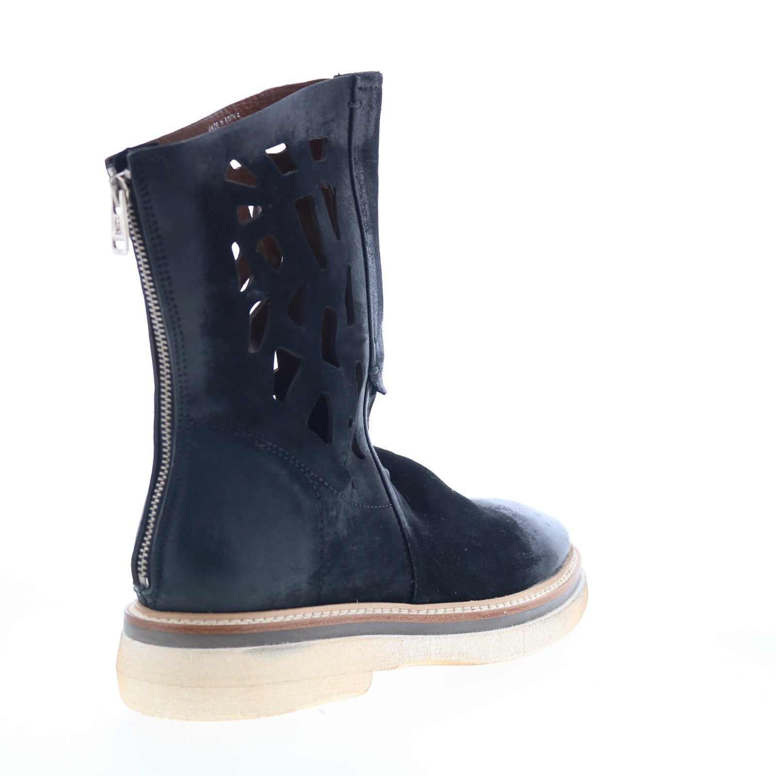 Idelco Womens Black Leather Zipper Casual Dress Boots