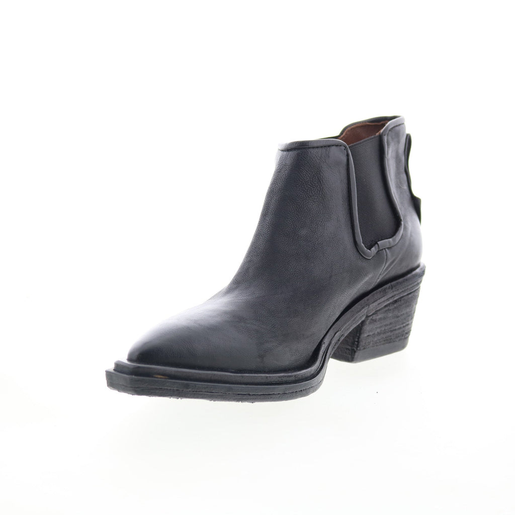 Ilene Womens Black Leather Slip On Ankle & Booties Boots