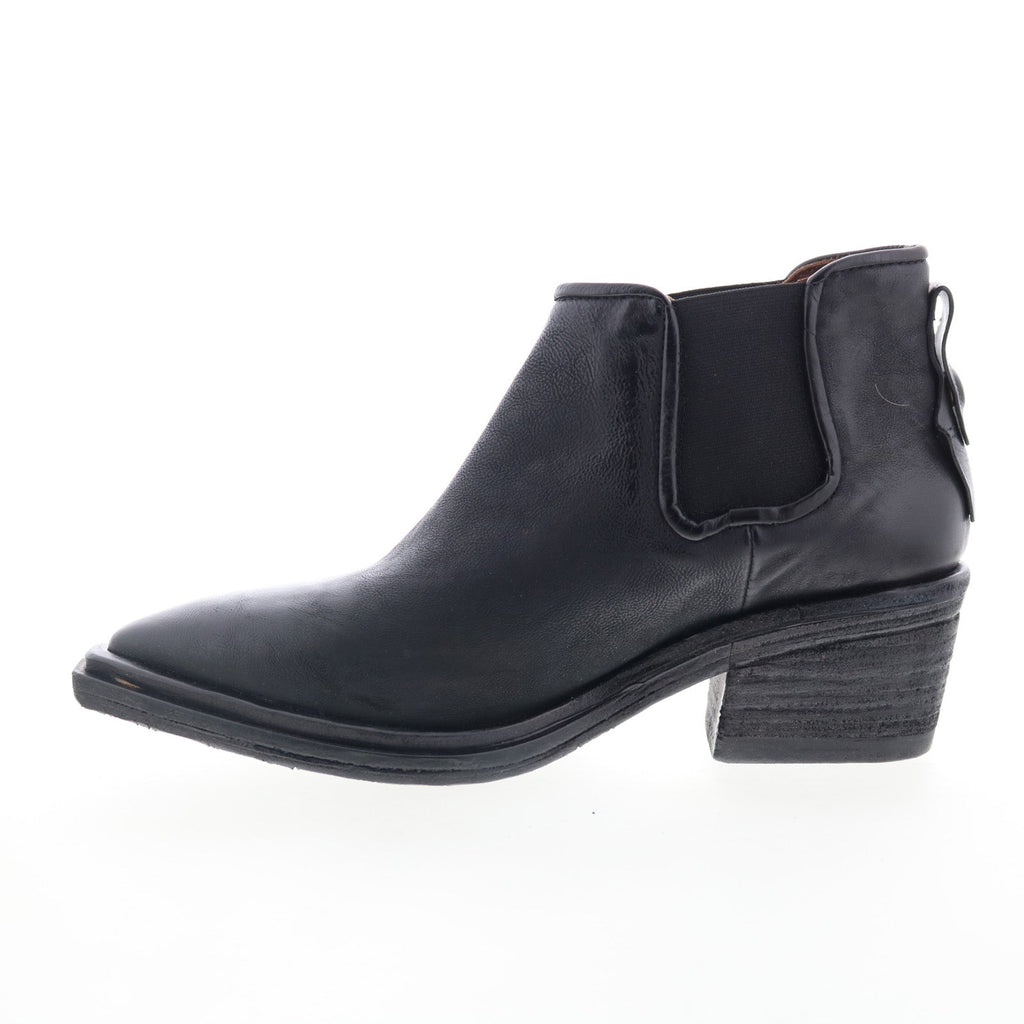 Ilene Womens Black Leather Slip On Ankle & Booties Boots