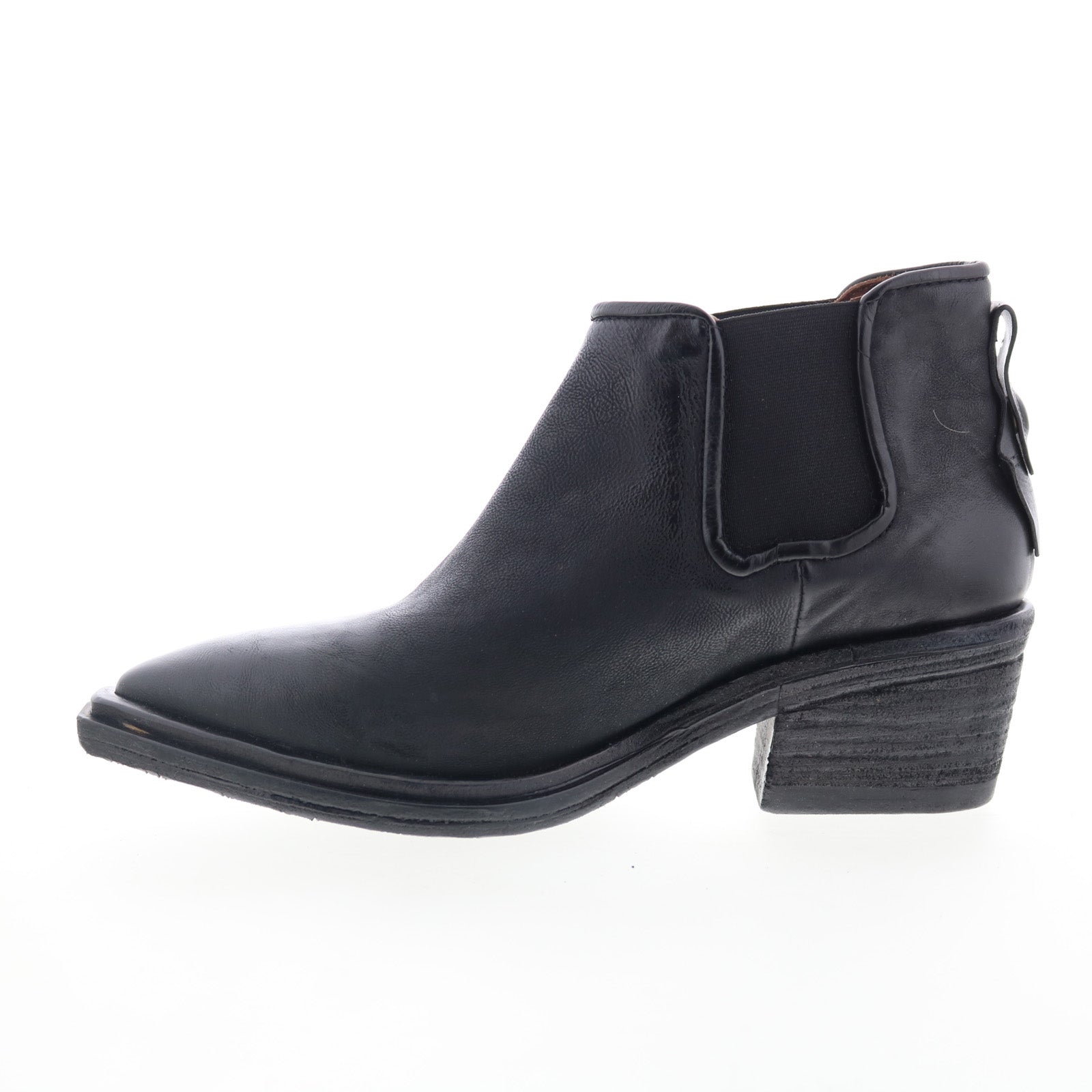 Ilene Womens Black Leather Slip On Ankle & Booties Boots