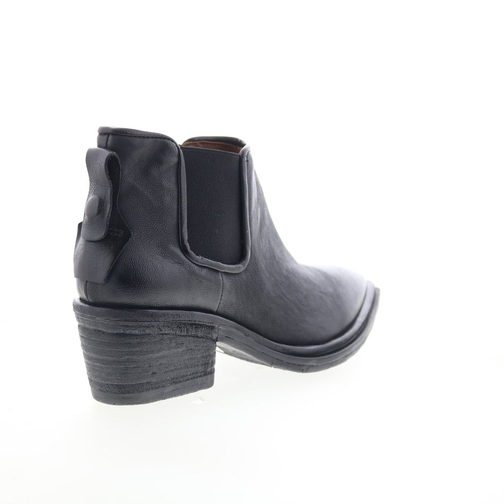 Ilene Womens Black Leather Slip On Ankle & Booties Boots