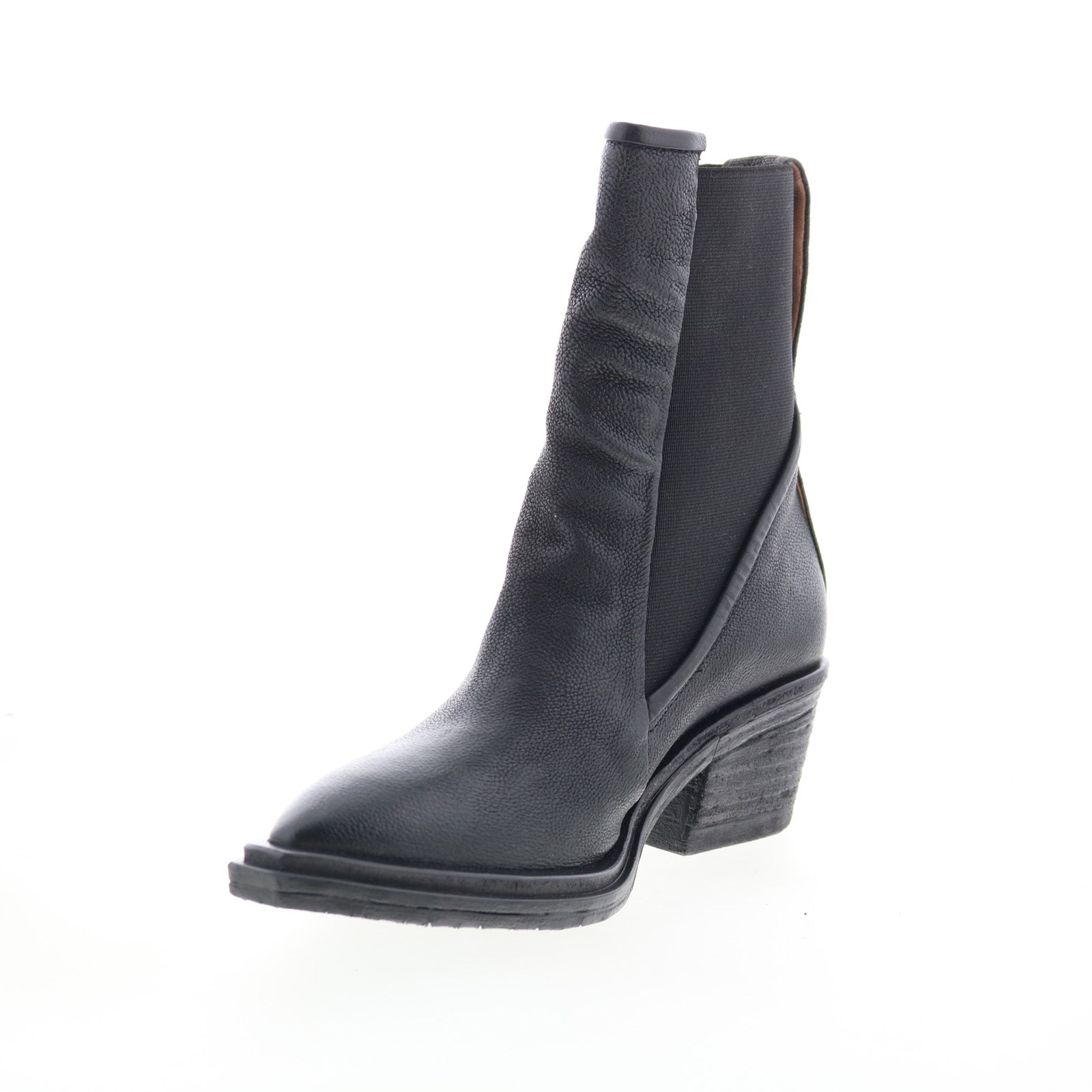 Imogene Womens Black Leather Slip On Ankle & Booties Boots