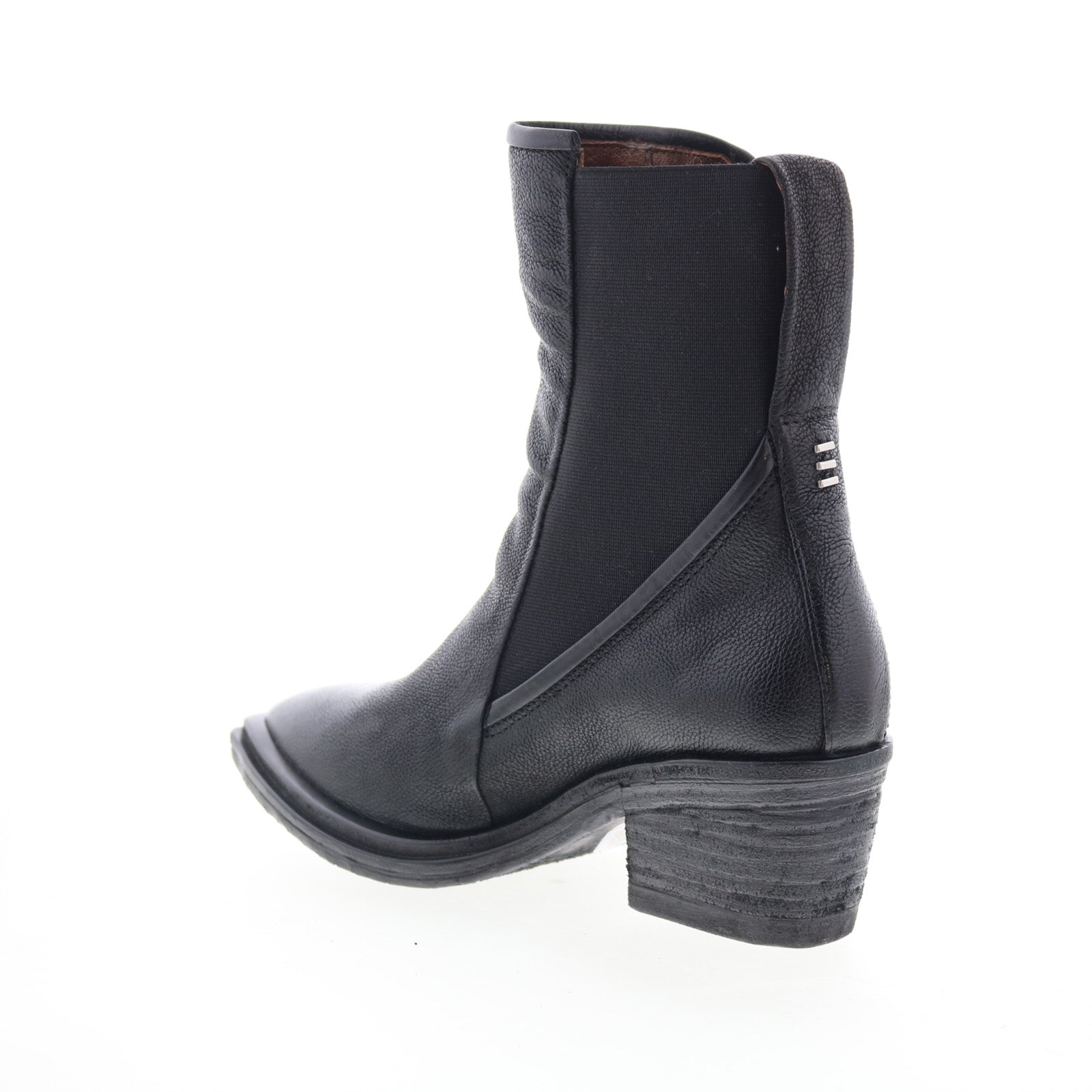 Imogene Womens Black Leather Slip On Ankle & Booties Boots