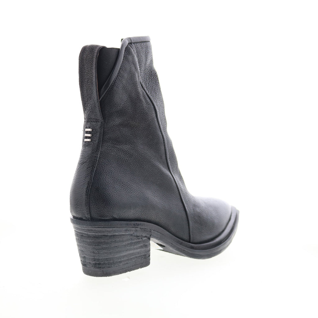 Imogene Womens Black Leather Slip On Ankle & Booties Boots