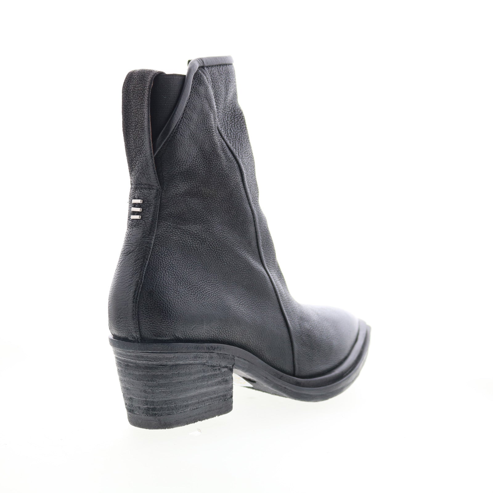 Imogene Womens Black Leather Slip On Ankle & Booties Boots