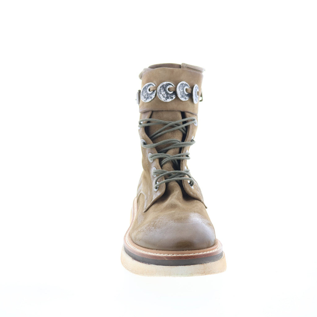 Ingle Womens Brown Leather Lace Up Casual Dress Boots