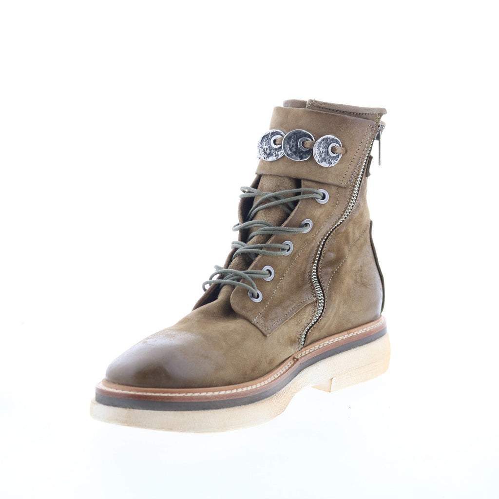 Ingle Womens Brown Leather Lace Up Casual Dress Boots