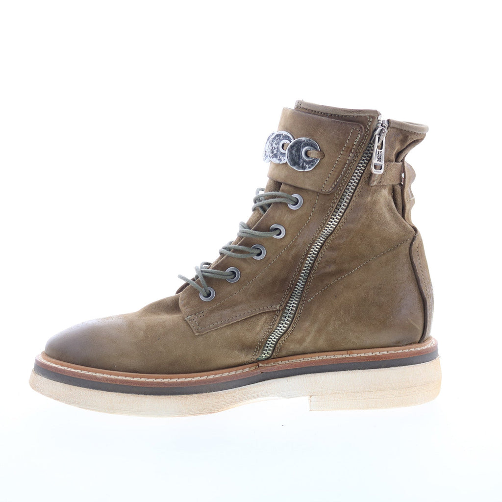Ingle Womens Brown Leather Lace Up Casual Dress Boots