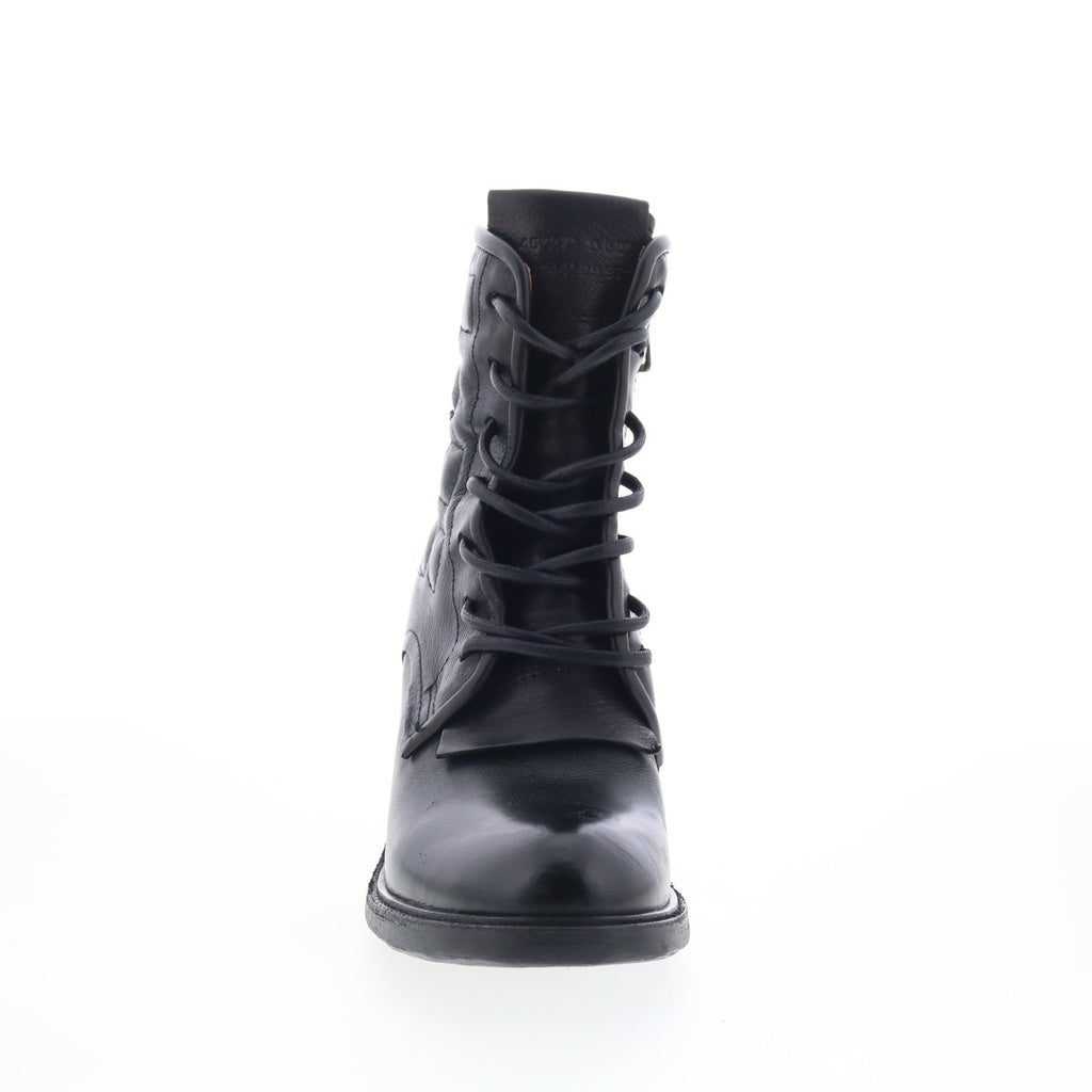 Jalen Womens Black Leather Lace Up Ankle & Booties Boots