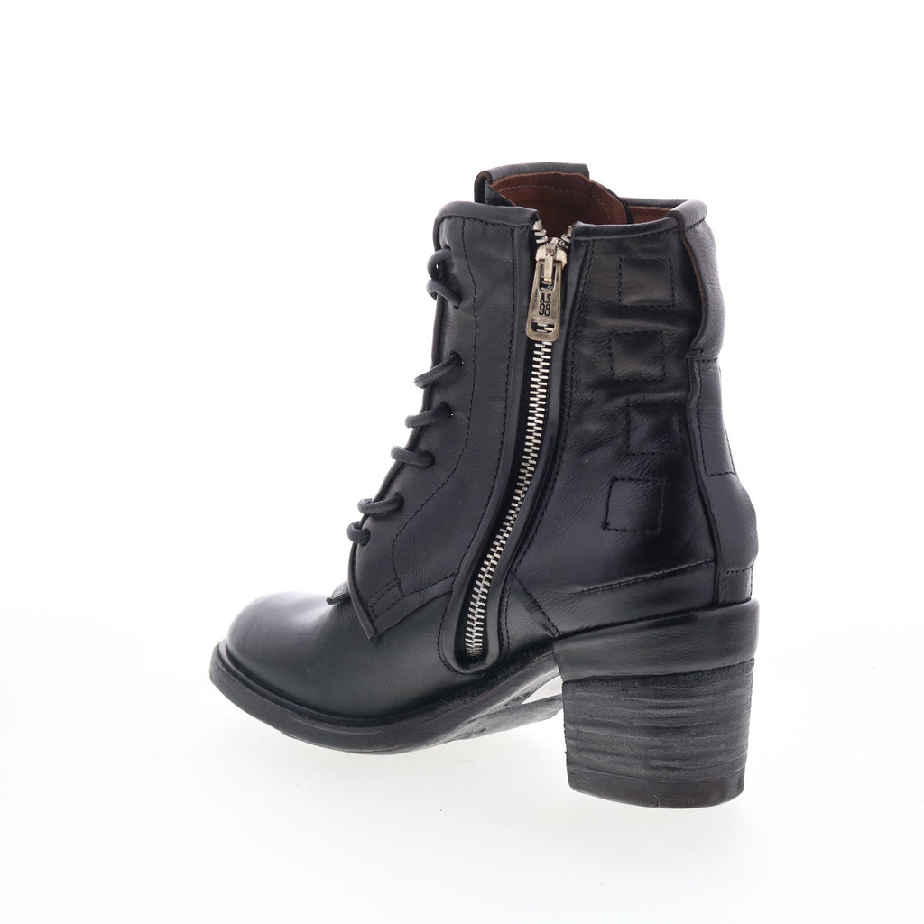 Jalen Womens Black Leather Lace Up Ankle & Booties Boots