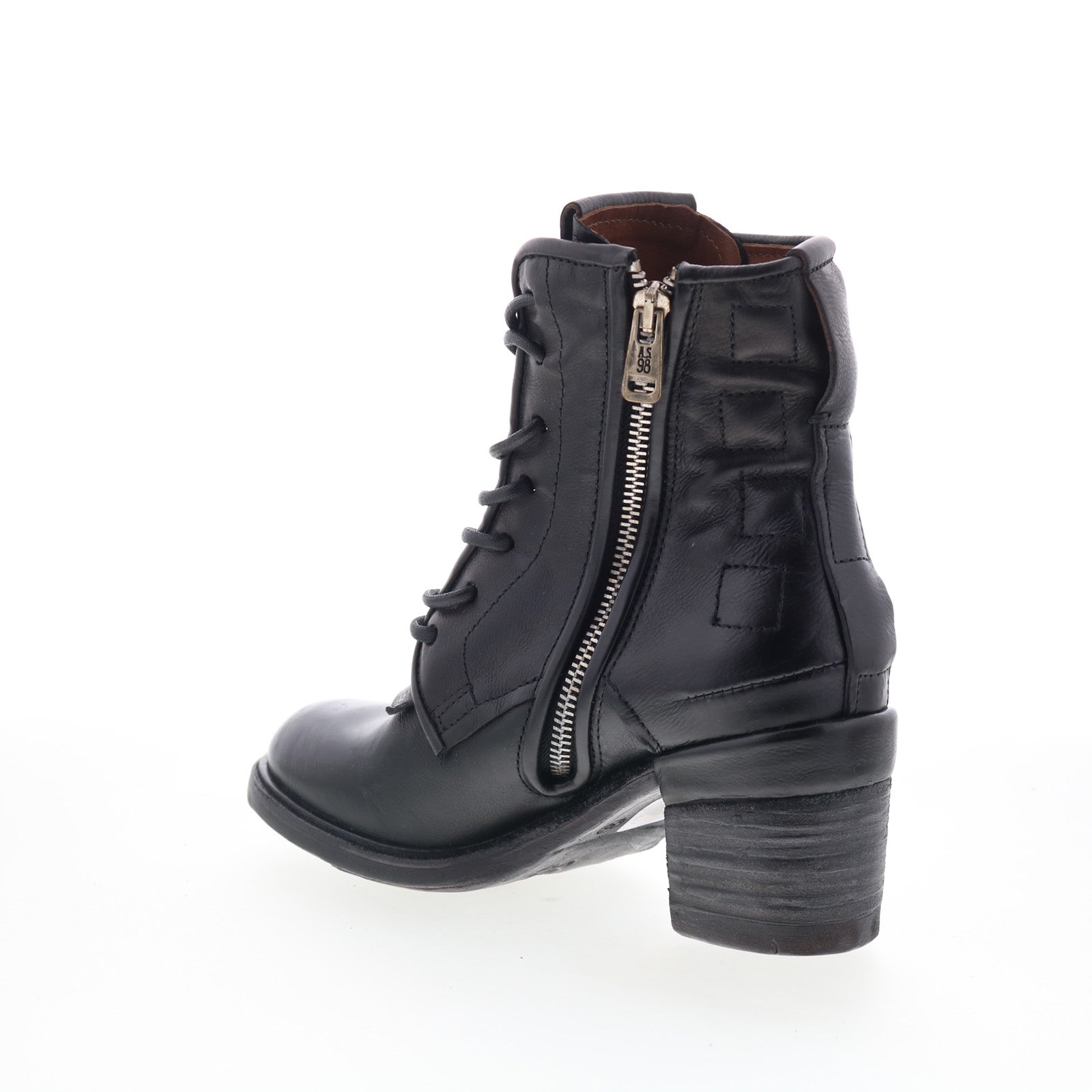 Jalen Womens Black Leather Lace Up Ankle & Booties Boots