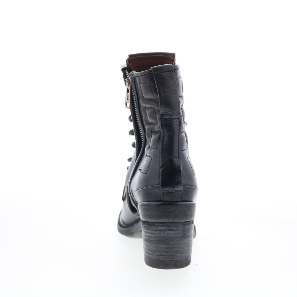 Jalen Womens Black Leather Lace Up Ankle & Booties Boots