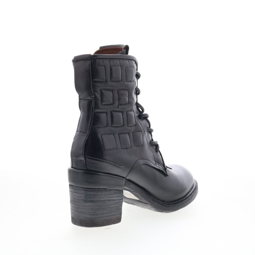 Jalen Womens Black Leather Lace Up Ankle & Booties Boots